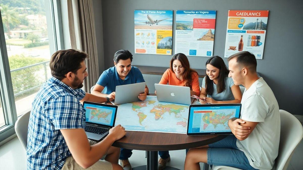 Planejamento de viagens econômicas com passagens aéreas em promoção